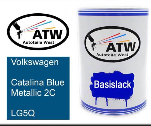 Volkswagen, Catalina Blue Metallic 2C, LG5Q: 500ml Lackdose, von ATW Autoteile West.